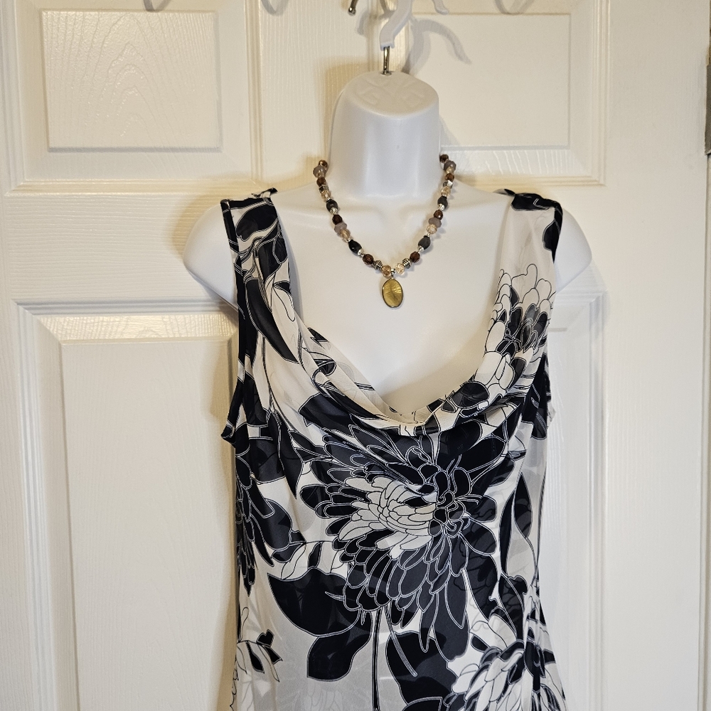 CONNECTED APPAREL Womens Navy Sleeveless Midi Party Fit Flare Dress - Picture 2 of 5